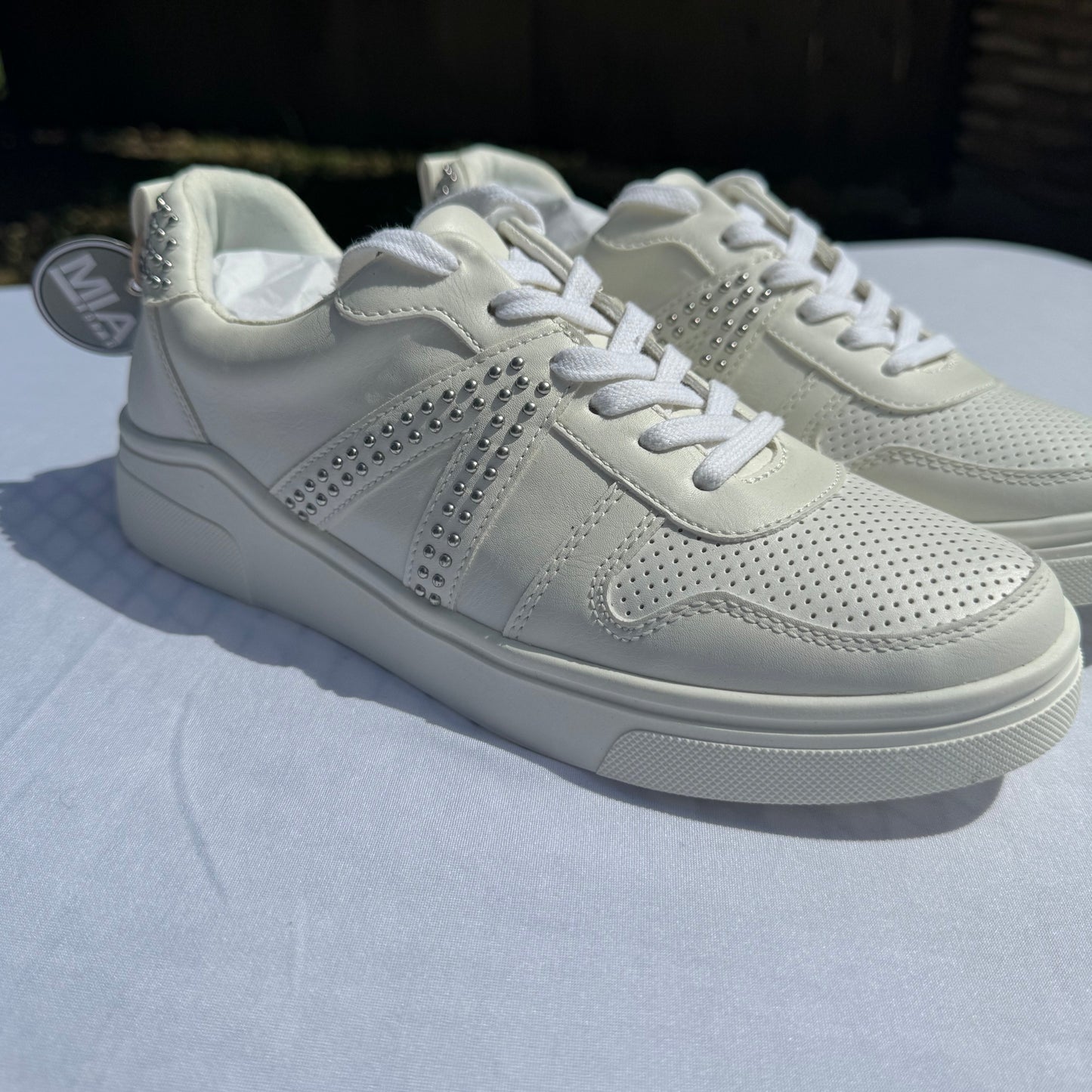 White Solid Sneakers